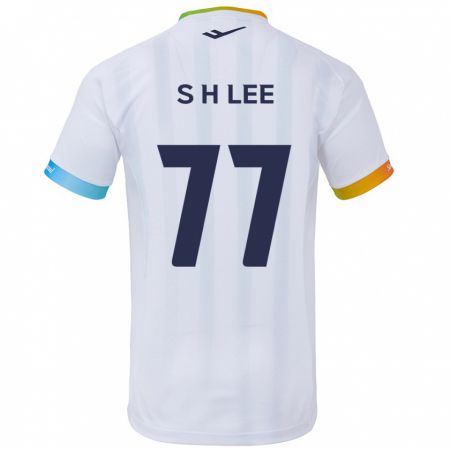 Kandiny Niño Camiseta Hyeon-Seung Lee #77 Blanco Azul 2ª Equipación 2024/25 La Camisa Chile