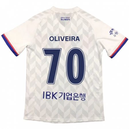 Kandiny Niño Camiseta Anderson Oliveira #70 Blanco Azul 2ª Equipación 2024/25 La Camisa Chile