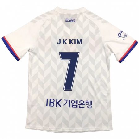 Kandiny Niño Camiseta Ki-Jun Kim #7 Blanco Azul 2ª Equipación 2024/25 La Camisa Chile