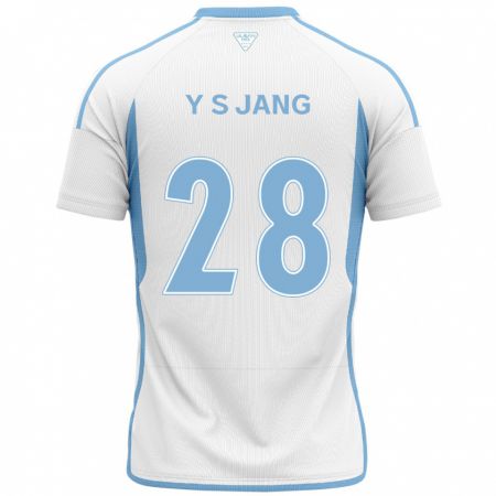 Kandiny Niño Camiseta See-Young Jang #28 Blanco Azul 2ª Equipación 2024/25 La Camisa Chile