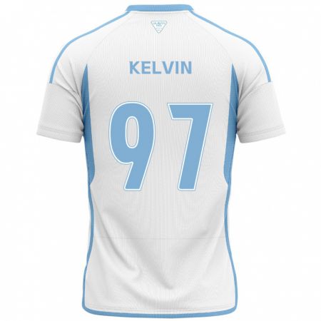 Kandiny Niño Camiseta Kelvin #97 Blanco Azul 2ª Equipación 2024/25 La Camisa Chile