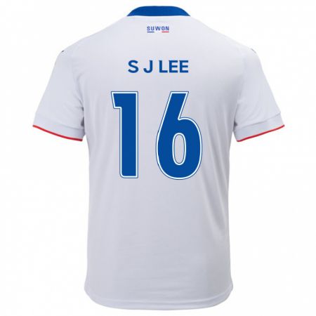 Kandiny Niño Camiseta Jong-Sung Lee #16 Blanco Azul 2ª Equipación 2024/25 La Camisa Chile