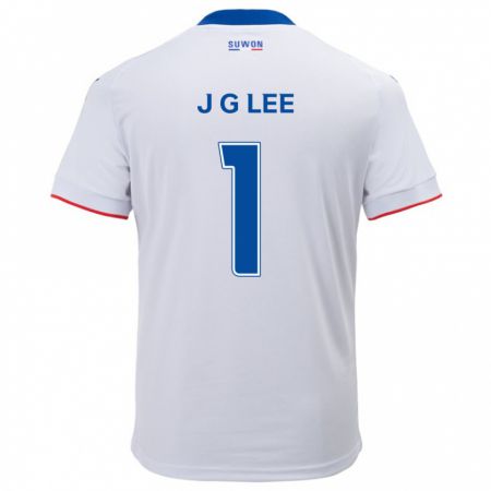 Kandiny Niño Camiseta Gyeong-Jun Lee #1 Blanco Azul 2ª Equipación 2024/25 La Camisa Chile