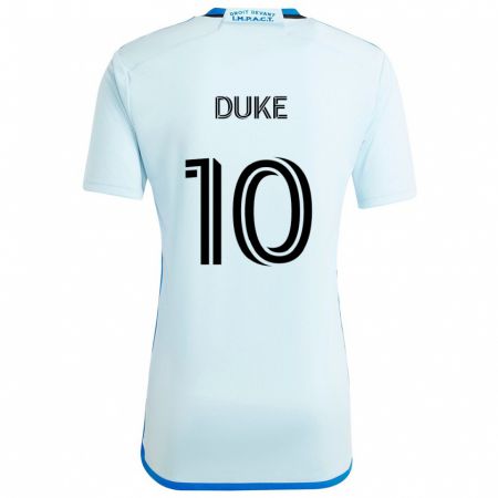 Kandiny Niño Camiseta Bryce Duke #10 Azul Hielo 2ª Equipación 2024/25 La Camisa Chile