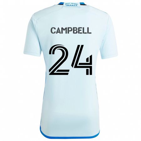 Kandiny Niño Camiseta George Campbell #24 Azul Hielo 2ª Equipación 2024/25 La Camisa Chile