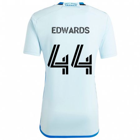 Kandiny Niño Camiseta Raheem Edwards #44 Azul Hielo 2ª Equipación 2024/25 La Camisa Chile