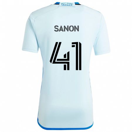 Kandiny Niño Camiseta Jérémy Sanon #41 Azul Hielo 2ª Equipación 2024/25 La Camisa Chile