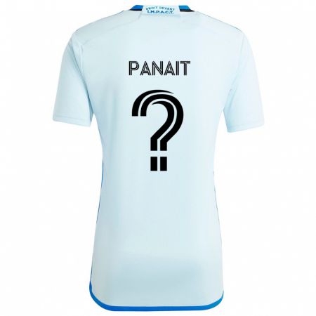 Kandiny Niño Camiseta Daniel Panait #0 Azul Hielo 2ª Equipación 2024/25 La Camisa Chile