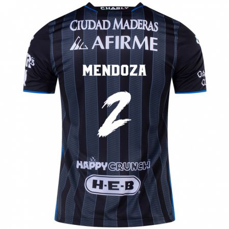 Kandiny Niño Camiseta Omar Mendoza #2 Blanco Negro 2ª Equipación 2024/25 La Camisa Chile