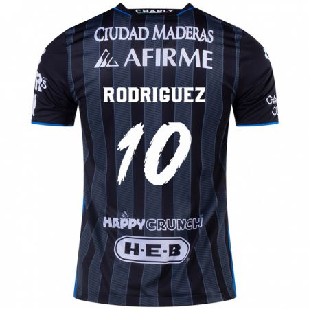 Kandiny Niño Camiseta Lucas Rodríguez #10 Blanco Negro 2ª Equipación 2024/25 La Camisa Chile