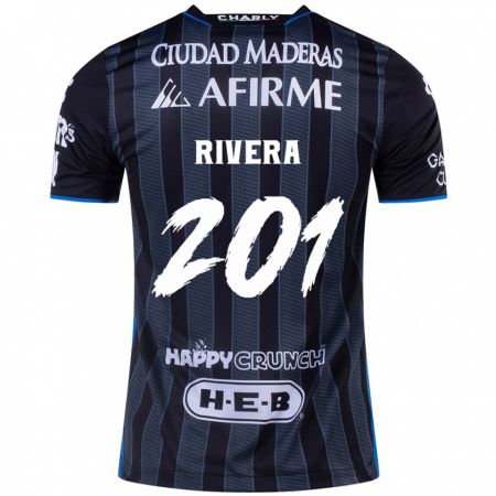 Kandiny Niño Camiseta Christian Rivera #201 Blanco Negro 2ª Equipación 2024/25 La Camisa Chile