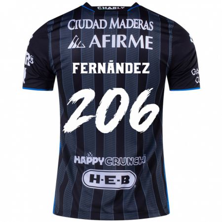 Kandiny Niño Camiseta Erik Fernández #206 Blanco Negro 2ª Equipación 2024/25 La Camisa Chile