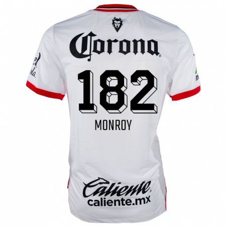 Kandiny Niño Camiseta Brayan Monroy #182 Blanco Rojo 2ª Equipación 2024/25 La Camisa Chile