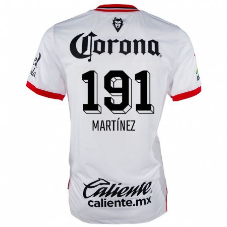 Kandiny Niño Camiseta Kevin Martínez #191 Blanco Rojo 2ª Equipación 2024/25 La Camisa Chile