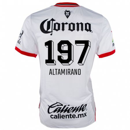 Kandiny Niño Camiseta Óscar Altamirano #197 Blanco Rojo 2ª Equipación 2024/25 La Camisa Chile