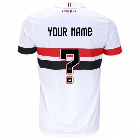 Kandiny Hombre Camiseta Su Nombre #0 Blanco Rojo Negro 1ª Equipación 2024/25 La Camisa Chile