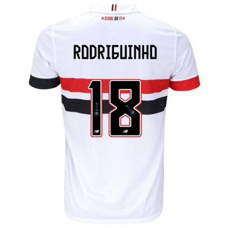 Kandiny Hombre Camiseta Rodriguinho #18 Blanco Rojo Negro 1ª Equipación 2024/25 La Camisa Chile