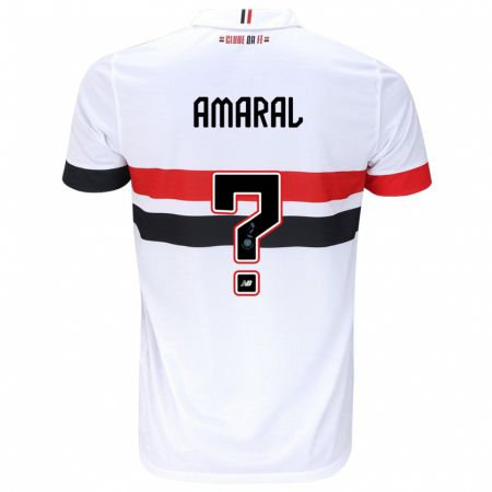 Kandiny Hombre Camiseta Mateus Amaral #0 Blanco Rojo Negro 1ª Equipación 2024/25 La Camisa Chile