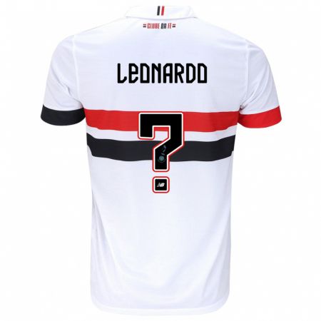 Kandiny Hombre Camiseta Hugo Leonardo #0 Blanco Rojo Negro 1ª Equipación 2024/25 La Camisa Chile