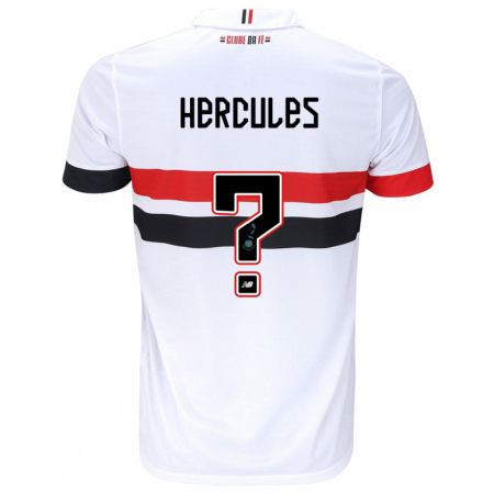 Kandiny Hombre Camiseta Hercules #0 Blanco Rojo Negro 1ª Equipación 2024/25 La Camisa Chile