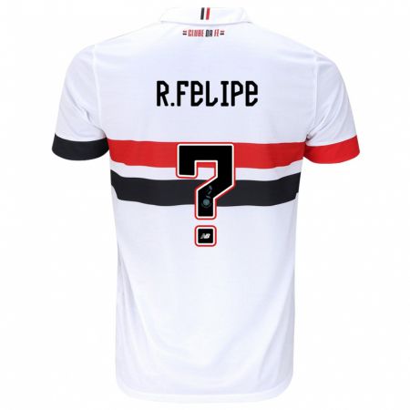 Kandiny Hombre Camiseta Ryan Felipe #0 Blanco Rojo Negro 1ª Equipación 2024/25 La Camisa Chile