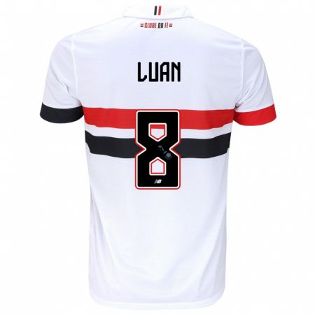 Kandiny Hombre Camiseta Luan #8 Blanco Rojo Negro 1ª Equipación 2024/25 La Camisa Chile