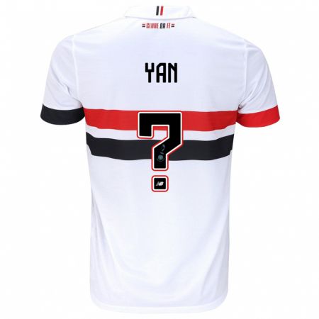 Kandiny Hombre Camiseta Arthur Yan #0 Blanco Rojo Negro 1ª Equipación 2024/25 La Camisa Chile