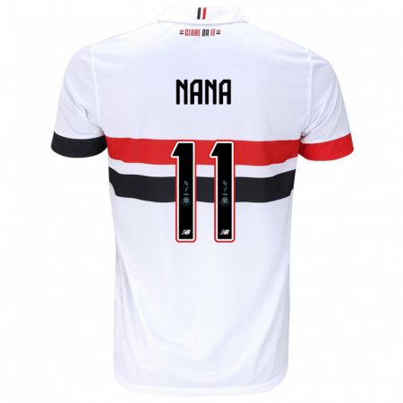 Kandiny Hombre Camiseta Naná #11 Blanco Rojo Negro 1ª Equipación 2024/25 La Camisa Chile