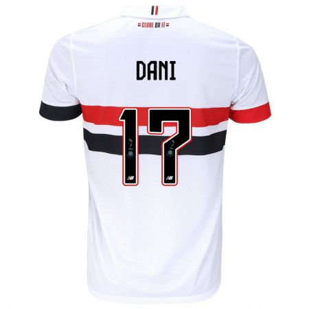 Kandiny Hombre Camiseta Dani #17 Blanco Rojo Negro 1ª Equipación 2024/25 La Camisa Chile