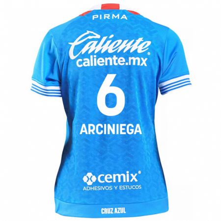 Kandiny Hombre Camiseta Mirelle Arciniega #6 Cielo Azul 1ª Equipación 2024/25 La Camisa Chile