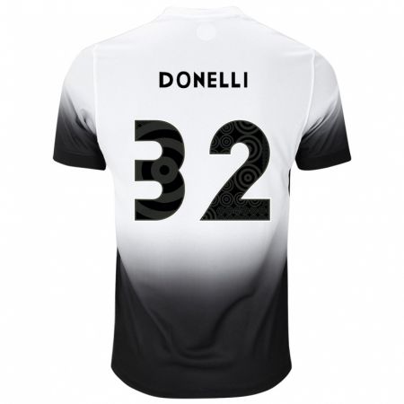 Kandiny Hombre Camiseta Matheus Donelli #32 Blanco Negro 1ª Equipación 2024/25 La Camisa Chile