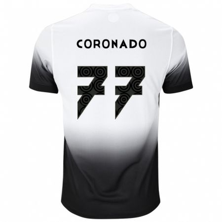 Kandiny Hombre Camiseta Igor Coronado #77 Blanco Negro 1ª Equipación 2024/25 La Camisa Chile