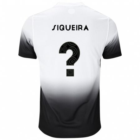 Kandiny Hombre Camiseta Nicollas Siqueira #0 Blanco Negro 1ª Equipación 2024/25 La Camisa Chile