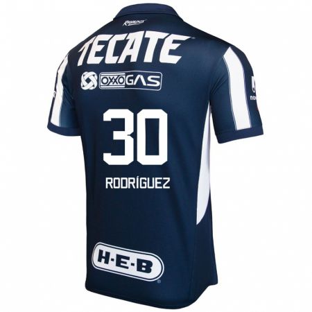 Kandiny Hombre Camiseta Jorge Rodríguez #30 Azul Rojo Blanco 1ª Equipación 2024/25 La Camisa Chile