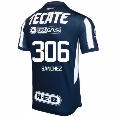 Kandiny Hombre Camiseta Jorge Sánchez #306 Azul Rojo Blanco 1ª Equipación 2024/25 La Camisa Chile