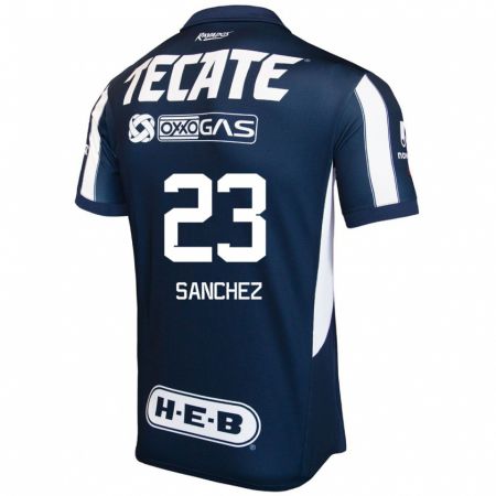 Kandiny Hombre Camiseta Gustavo Sanchez #23 Azul Rojo Blanco 1ª Equipación 2024/25 La Camisa Chile