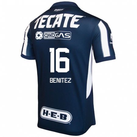 Kandiny Hombre Camiseta Xanic Benitez #16 Azul Rojo Blanco 1ª Equipación 2024/25 La Camisa Chile