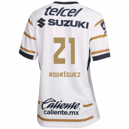 Kandiny Hombre Camiseta Michell Rodríguez #21 Obsidiana Blanca 1ª Equipación 2024/25 La Camisa Chile