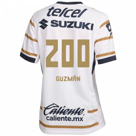 Kandiny Hombre Camiseta Alan Guzmán #200 Obsidiana Blanca 1ª Equipación 2024/25 La Camisa Chile