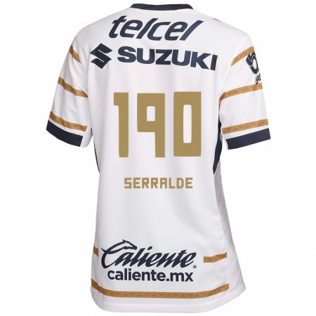 Kandiny Hombre Camiseta Gerardo Serralde #190 Obsidiana Blanca 1ª Equipación 2024/25 La Camisa Chile