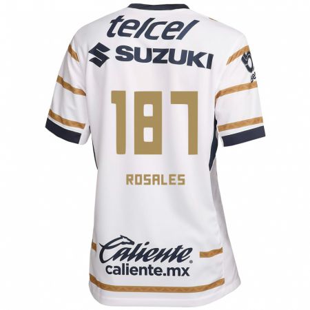 Kandiny Hombre Camiseta Alonso Rosales #187 Obsidiana Blanca 1ª Equipación 2024/25 La Camisa Chile