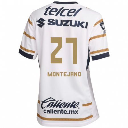 Kandiny Hombre Camiseta Emanuel Montejano #27 Obsidiana Blanca 1ª Equipación 2024/25 La Camisa Chile