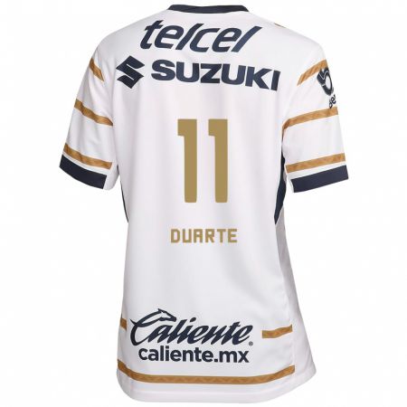 Kandiny Hombre Camiseta Luz Duarte #11 Obsidiana Blanca 1ª Equipación 2024/25 La Camisa Chile