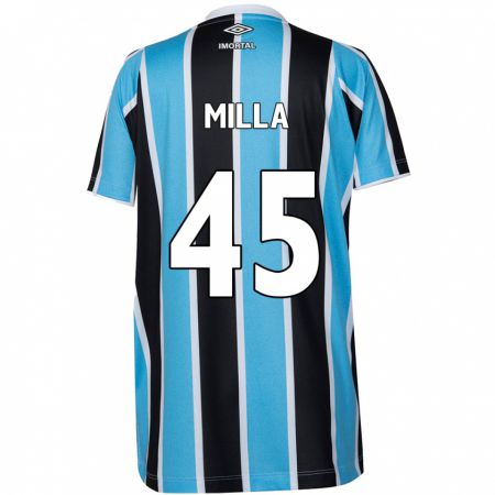 Kandiny Hombre Camiseta Lucas Milla #45 Azul Negro Blanco 1ª Equipación 2024/25 La Camisa Chile