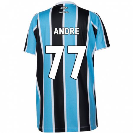 Kandiny Hombre Camiseta André Henrique #77 Azul Negro Blanco 1ª Equipación 2024/25 La Camisa Chile