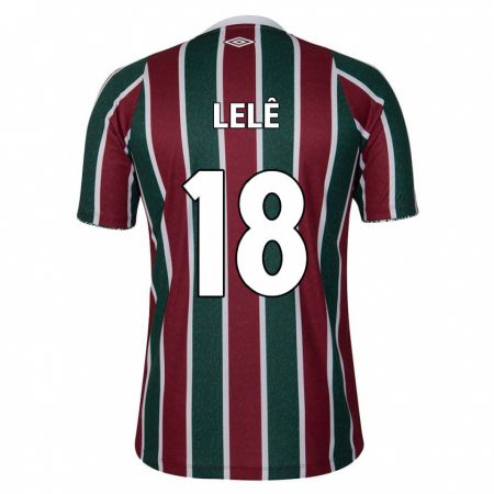 Kandiny Hombre Camiseta Lelê #18 Verde Granate Blanco 1ª Equipación 2024/25 La Camisa Chile