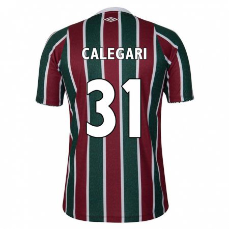 Kandiny Hombre Camiseta Calegari #31 Verde Granate Blanco 1ª Equipación 2024/25 La Camisa Chile