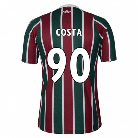 Kandiny Hombre Camiseta Douglas Costa #90 Verde Granate Blanco 1ª Equipación 2024/25 La Camisa Chile