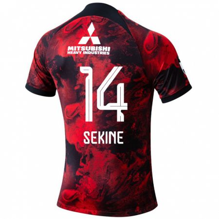 Kandiny Hombre Camiseta Takahiro Sekine #14 Negro Rojo 1ª Equipación 2024/25 La Camisa Chile