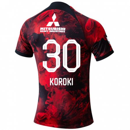 Kandiny Hombre Camiseta Shinzo Koroki #30 Negro Rojo 1ª Equipación 2024/25 La Camisa Chile